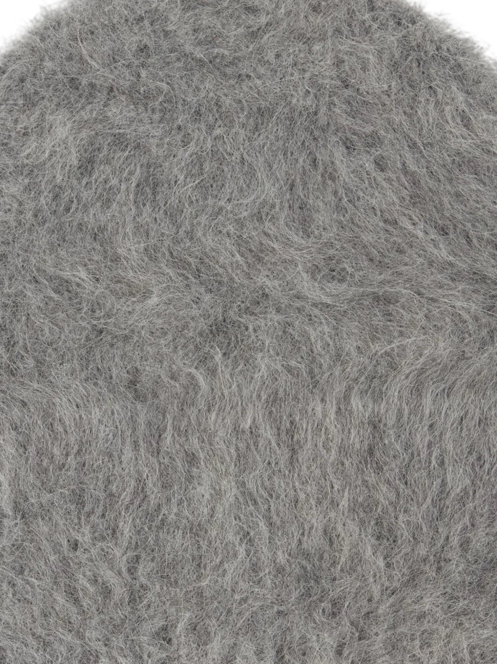 Close-up view of the Alpaca Beanie Hat in Dark Grey Melange showcasing the soft texture and quality knit.