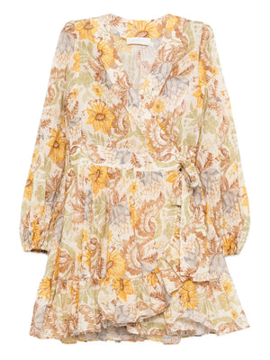 Zimmermann Daylight Stamp Floral Wrap Mini Dress Zimmermann Daylight Stamp Floral Wrap Mini Dress