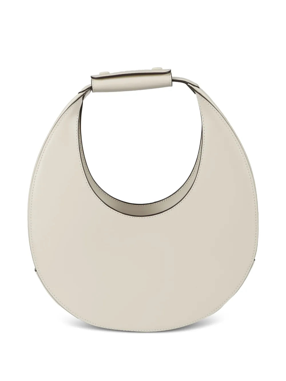 Stylish Mini Moon Bag in Cream - Staud's chic crescent style with leather and suede lining.