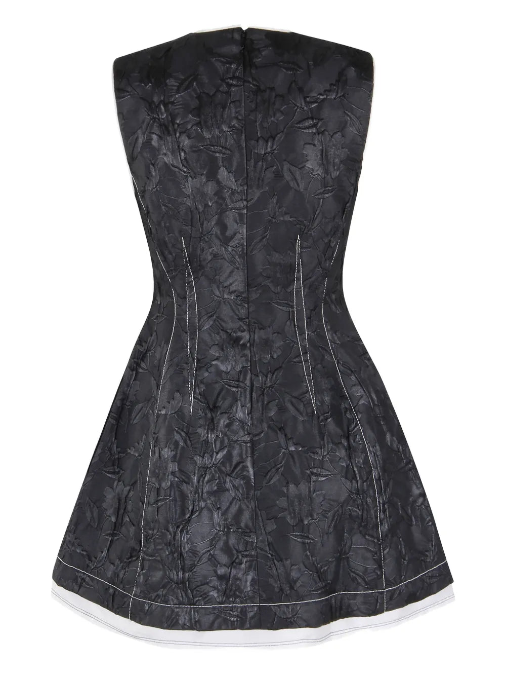 Audrina Jacquard Mini Dress in Black