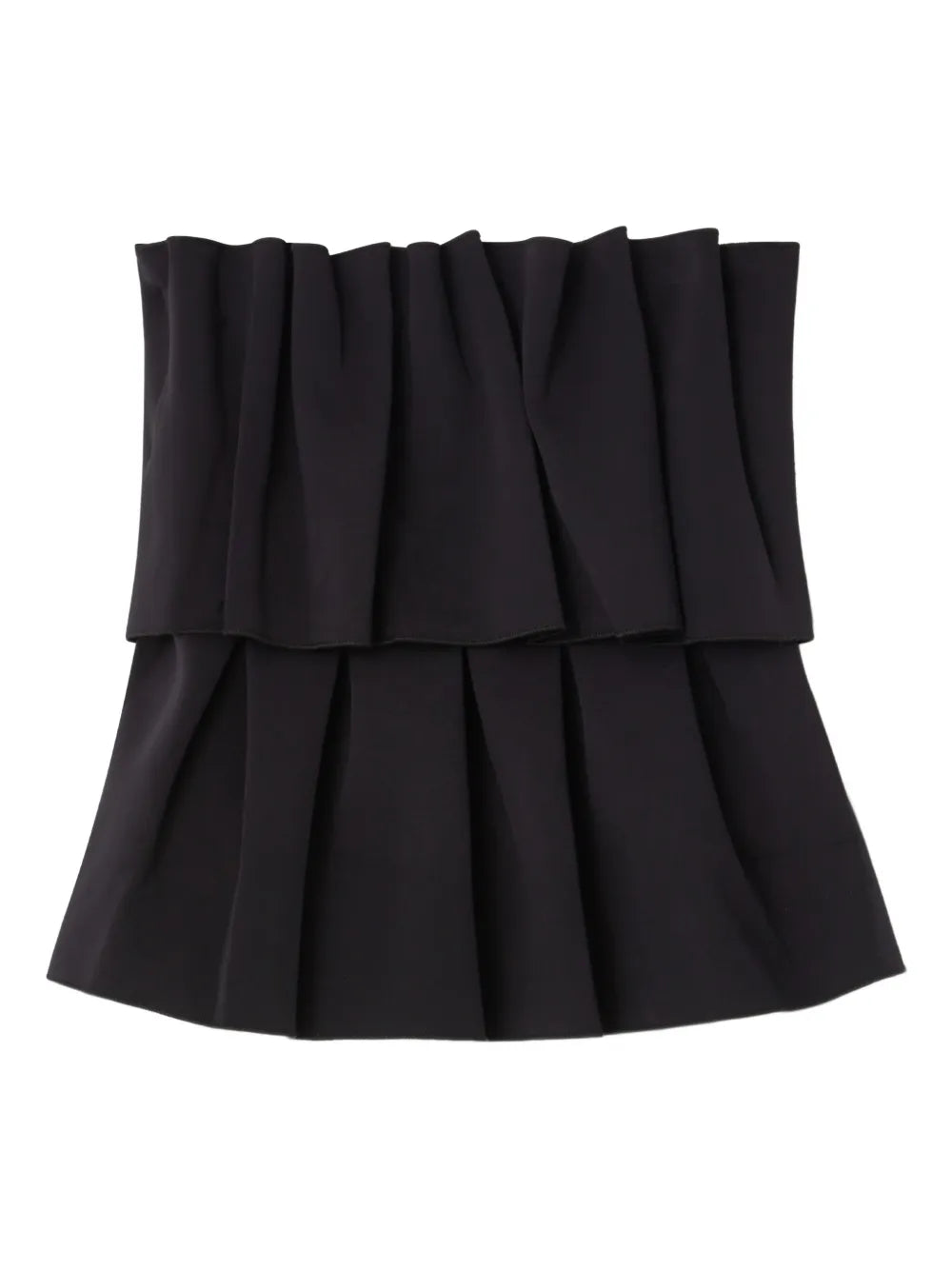 Sculpted Tube Top in Black - House of Dagmar featuring artful draping and layered design in a comfortable polyamide blend.