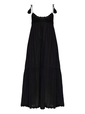 black tie summer dresses Italian Summer Tie Neck Midi Dress Black main image 0
