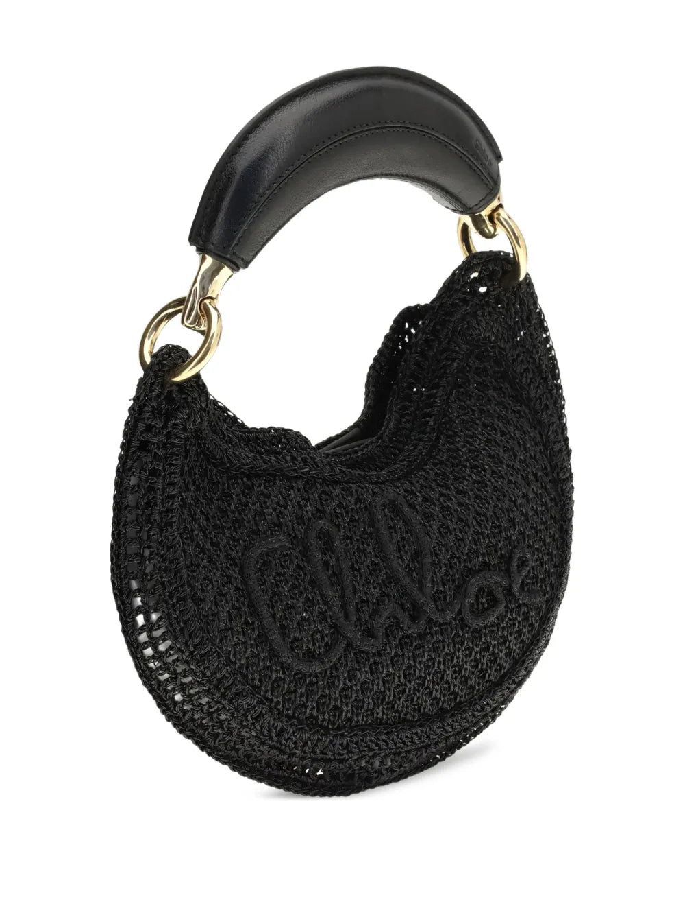 Mini Summer Banana Hobo Bag in Black displayed against a neutral background, highlighting its elegant size and lightweight design.