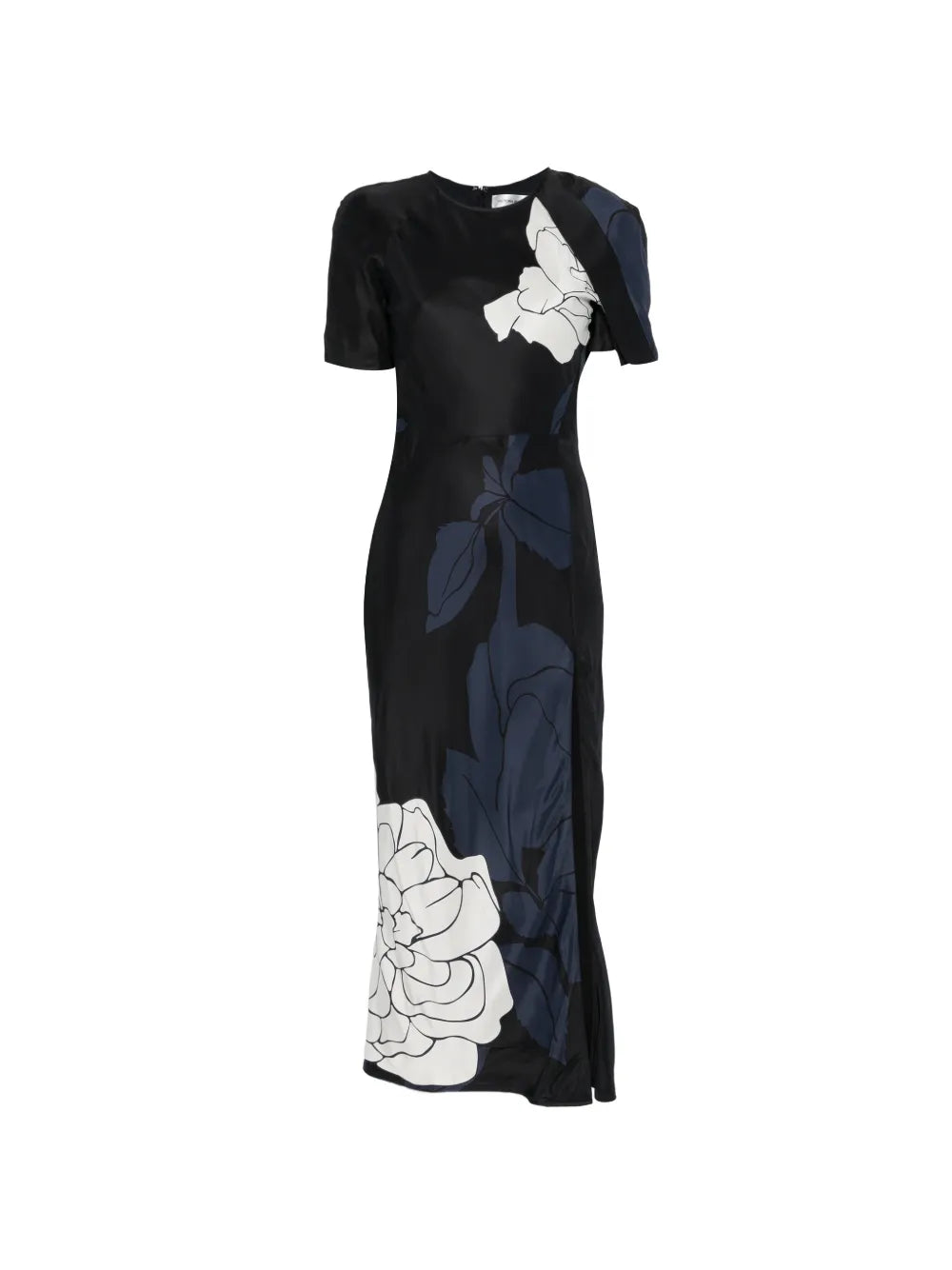 midi split hem dress Womens Wrap Midi Dress Draped Waist Split Hem Fit