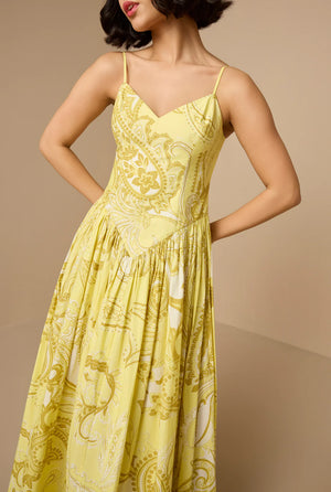 Fiza Long Dress in Light Yellow