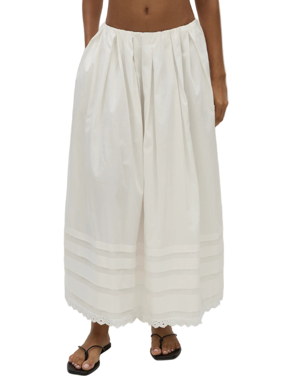 Ruth Skirt in White by FaithFull - styled outfit with matching Thea Top for a complete look.