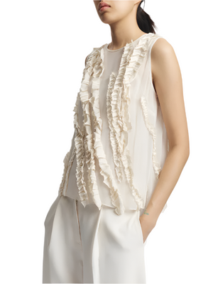 Naomi Sleeveless Blouse in Ivory