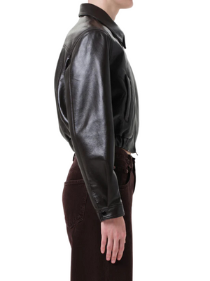 Essie Recycled Cropped Jacket in Chocolate