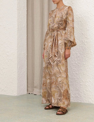 ZIMMERMANN Rebellion Sheath Dress | Latte Leopard | Size 0P