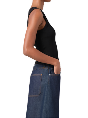 Shrunken Poppy Tank in Black