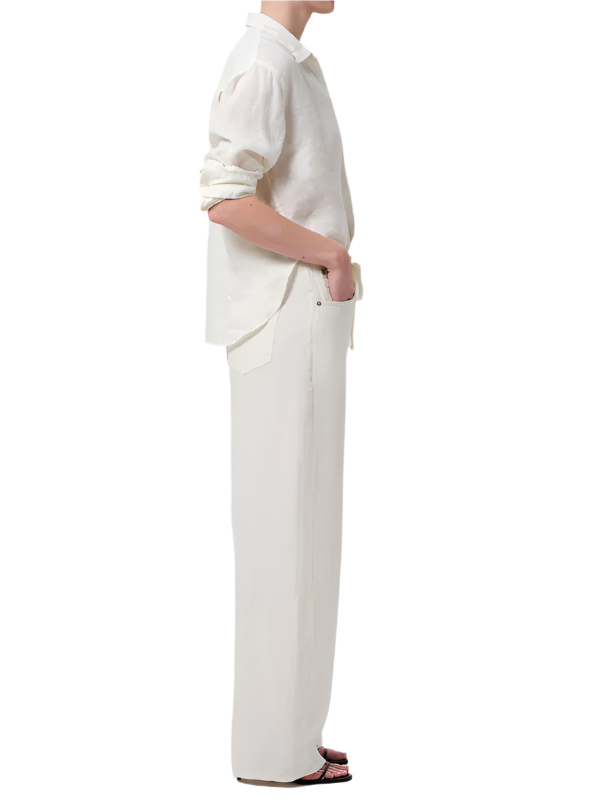 Brynn Drawstring Linen Trouser in Vanilla