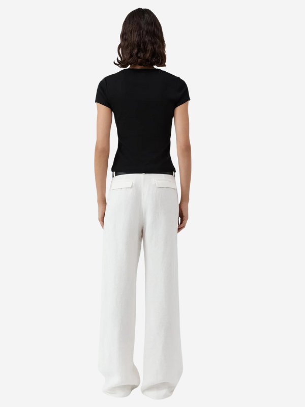 Fine Band Carter Trouser in Off White