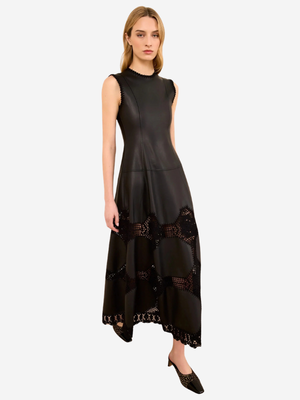 Shop Ilana Leather Midi Dress
