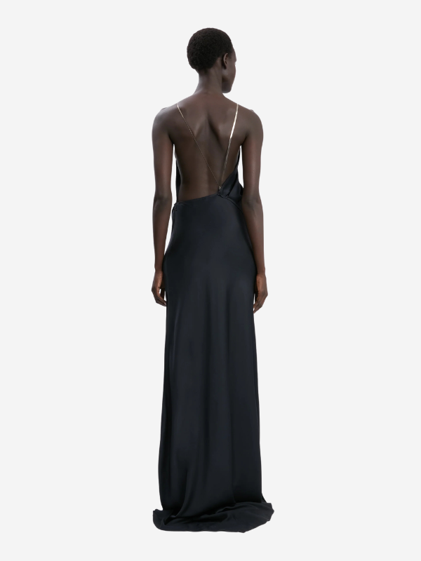 chain halter dress Halter Chain Maxi Dress Black