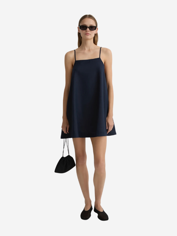 BONDI BORN | Leiden Flared Mini Dress - Navy | 1 BONDI BORN | Leiden Flared Mini Dress - Navy | 1