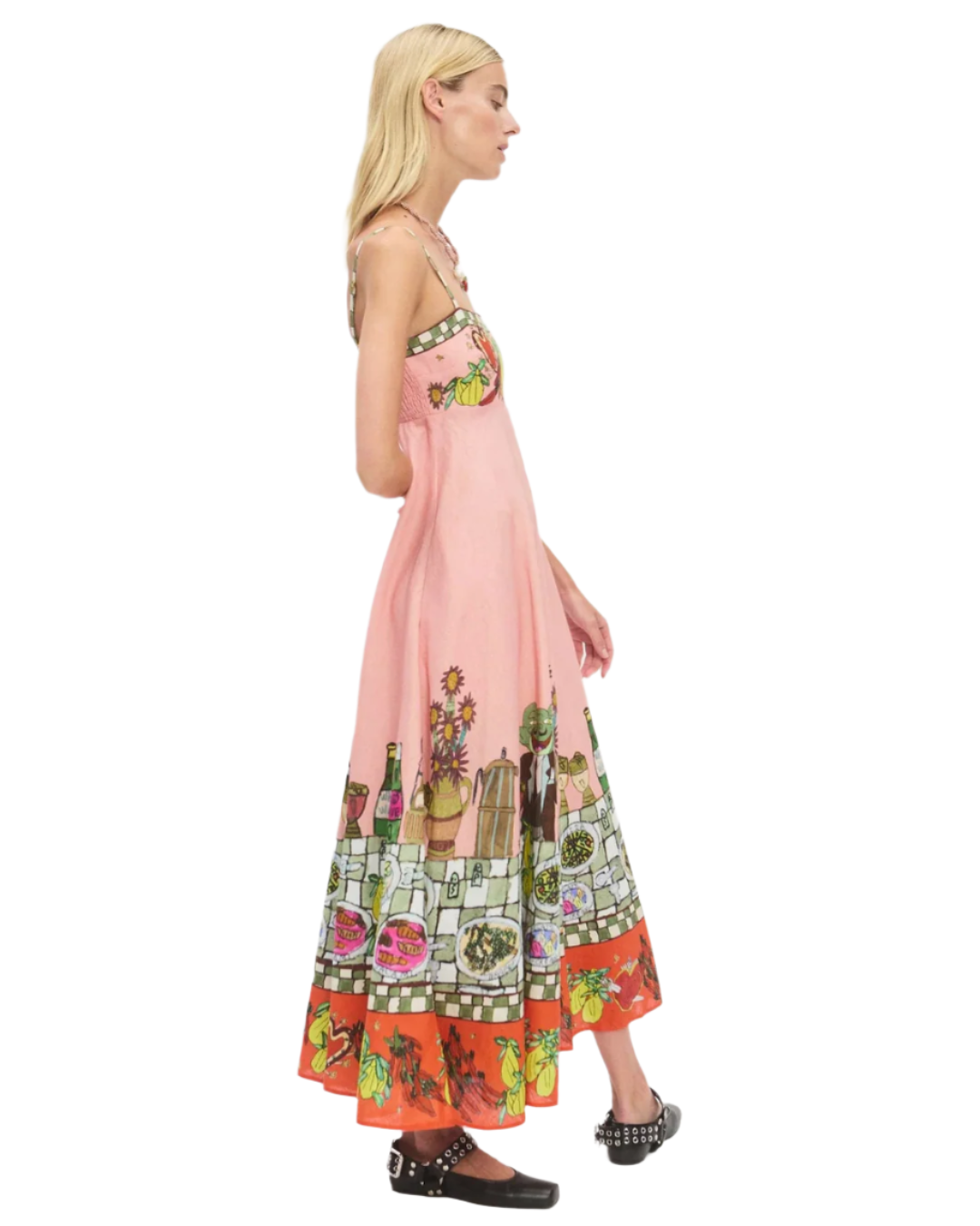 Model wearing the Contessa Sundress in Multi by Alemais, showcasing this trendy women's sundress for every occasion.