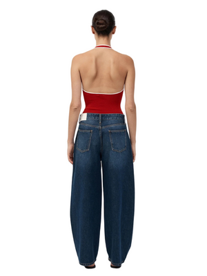 Fine Line Halter Top in Red