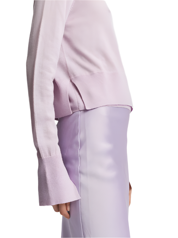 Elodie Layered Crewneck Knit in Lilac