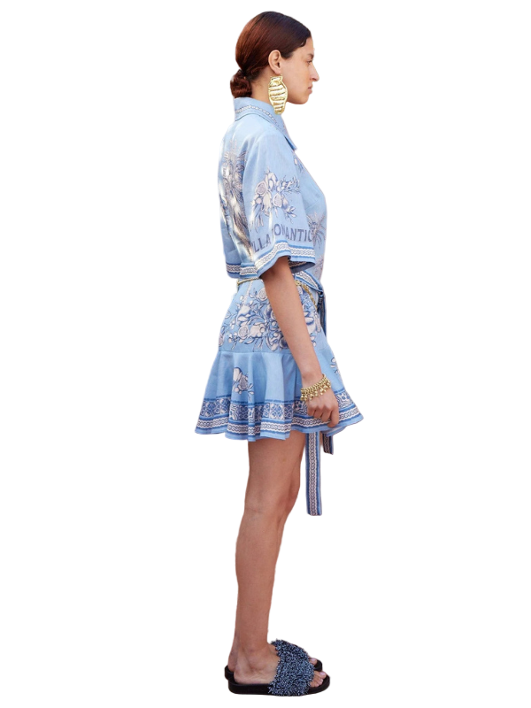 Villa Romantica Mini Dress in Blue