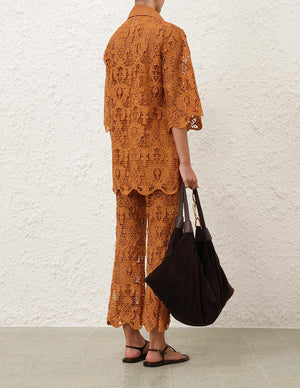 The Coco Lace Tunic Top in Biscuit
