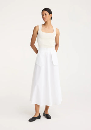 Knitted Bustier-shaped Tank Top in Off White