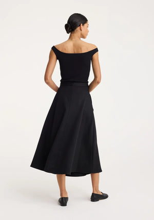 A-line External Pocket Skirt in Black