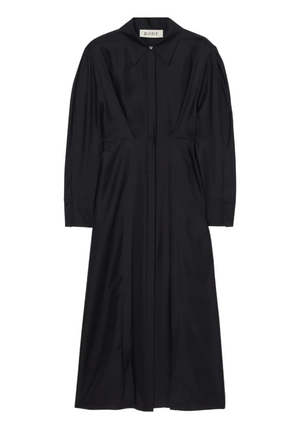Waisted Silk Dress in Black
