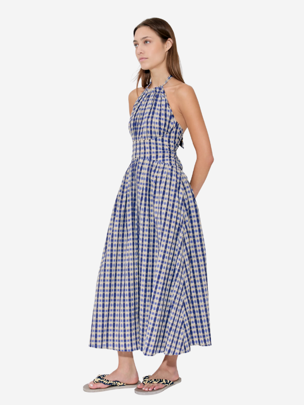 Halter in the Name of Love in Seersucker Navy Check