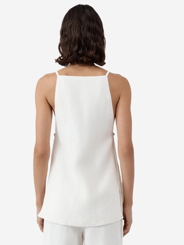 Belted Side Detail Top in Off White