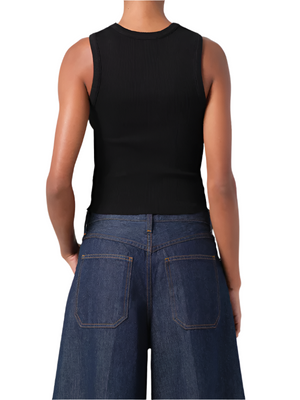 Shrunken Poppy Tank in Black