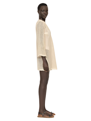 Sally Crochet CoverUp in Tan