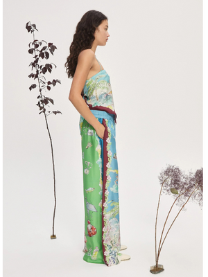 Daria Silk Scarf Top in Multi