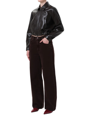 Essie Recycled Cropped Jacket in Chocolate