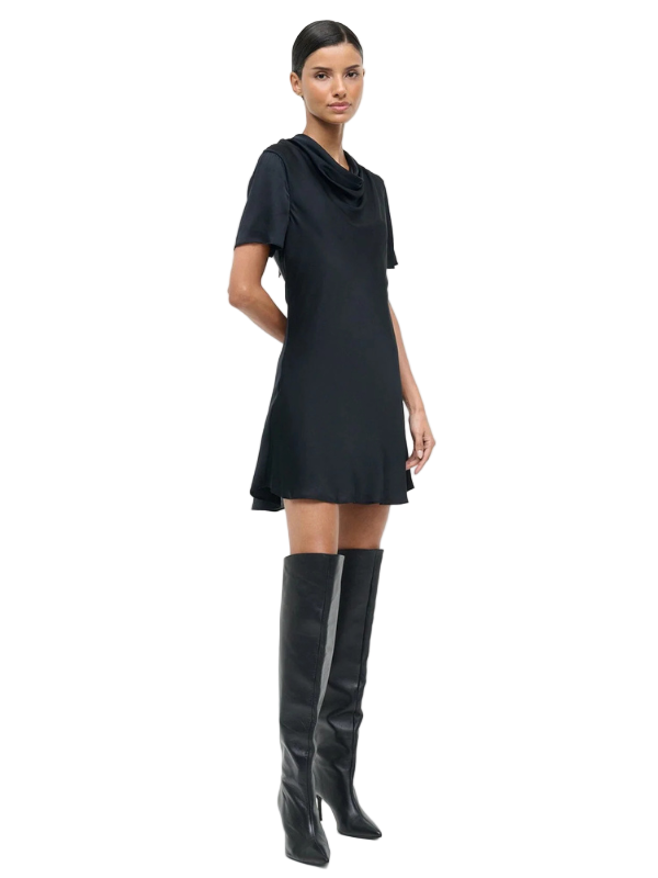 Iris Silk Dress in Black