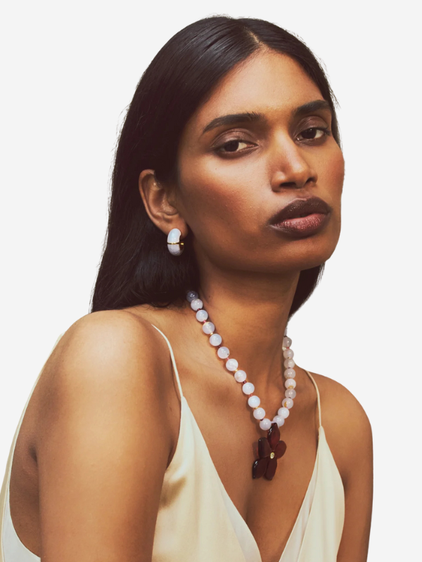 Stylish display of Zellige Hoops in Blue Lace from Lizzie Fortunato, featuring elegant design inspired by Moroccan Zellige tiles.