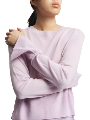 Elodie Layered Crewneck Knit in Lilac