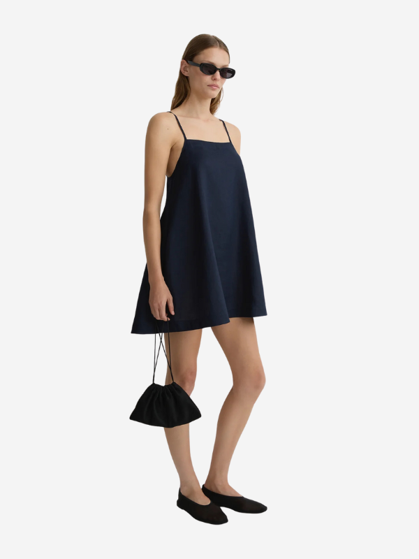 Bondi Born Leiden Flared Mini Dress in Navy, Size S Bondi Born Leiden Flared Mini Dress in Navy, Size S