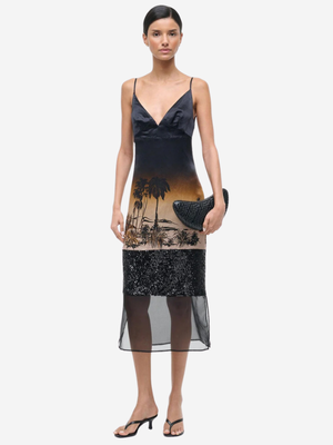 STAUD, Nalu Dress in California Nights, Size 8