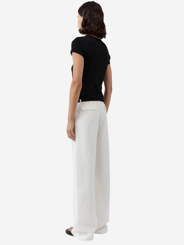 Fine Band Carter Trouser in Off White