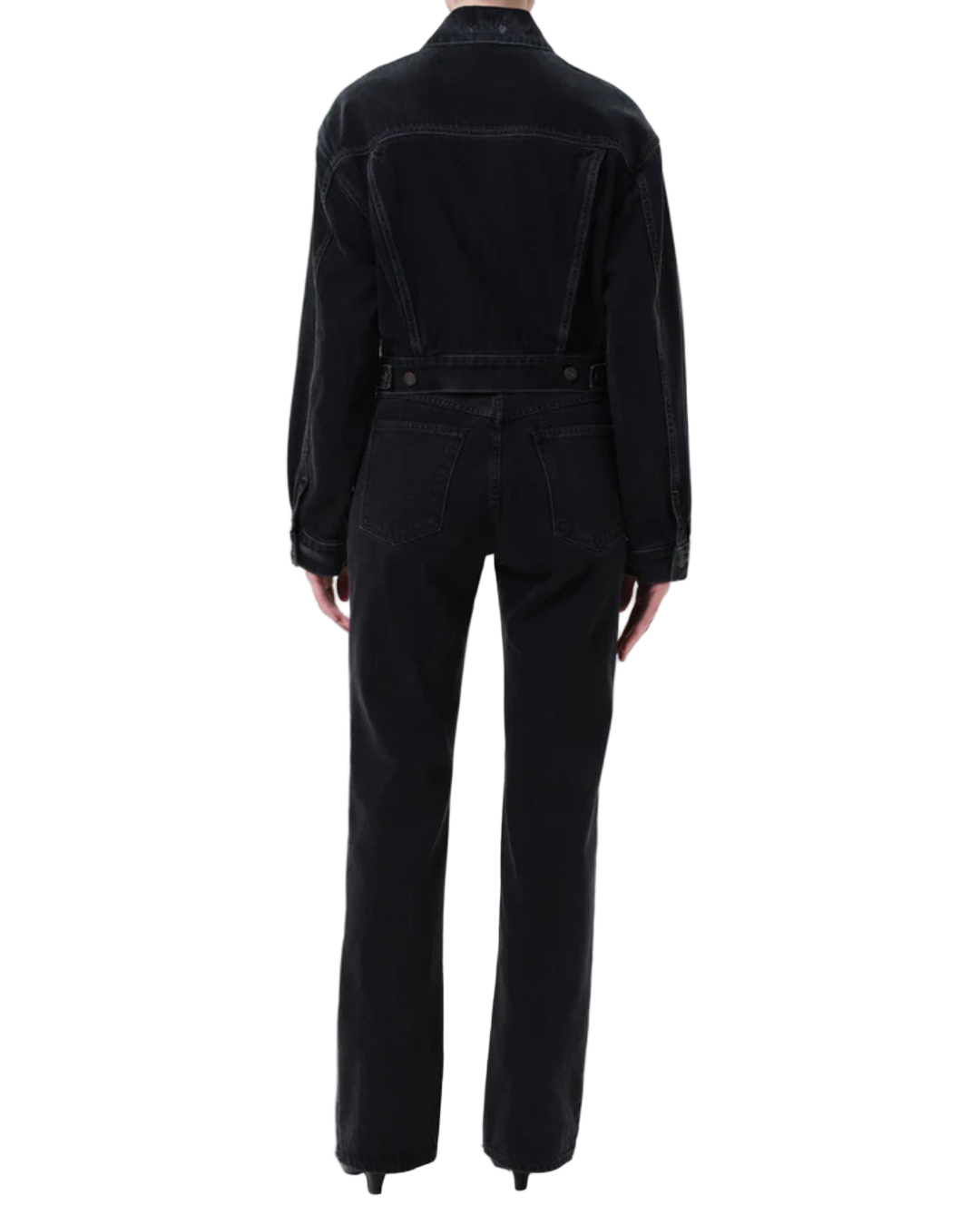 Leena Jean in Forecast - back view highlighting the structured yet soft feel of Agolde denim.