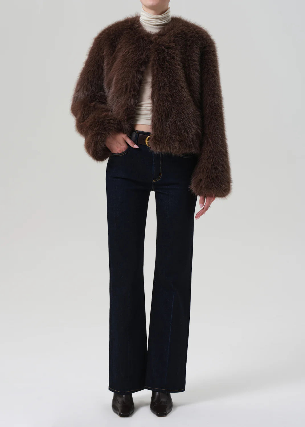 Esme Jacket in Honey - Close-up of the ultra-soft fabric and luxurious texture of the jacket.