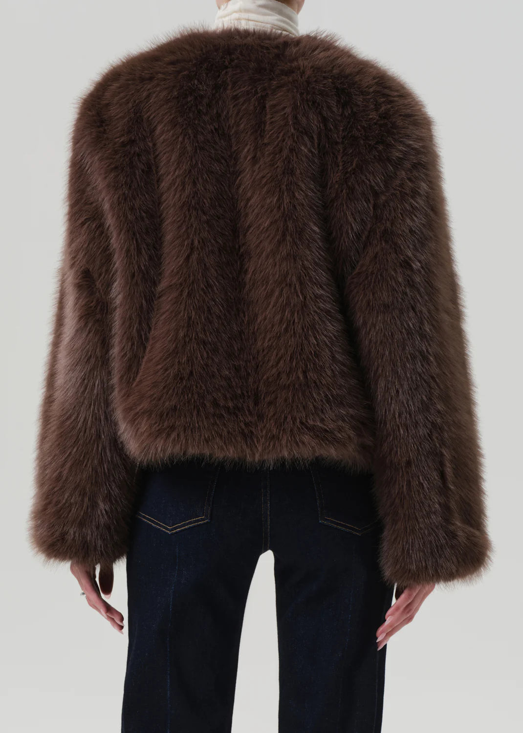 Esme Jacket in Honey - Highlighting the soft, light-to-medium brown hue with a touch of vintage glamour.