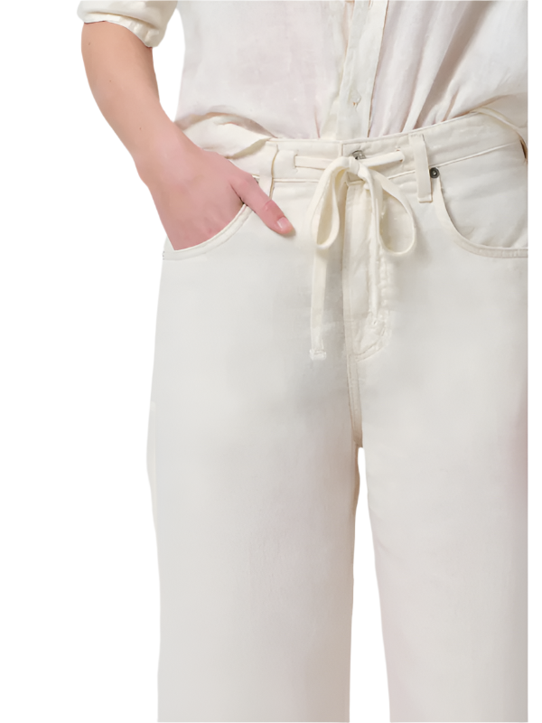 Brynn Drawstring Linen Trouser in Vanilla