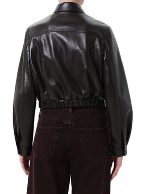 Essie Recycled Cropped Jacket in Chocolate