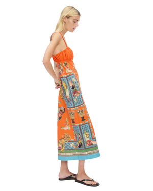 Back view of Rocco Midi Dress in Multi with invisible zipper, a chic option for every occasion