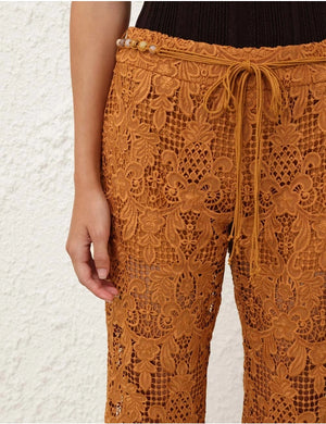 Coco Lace Flare Pant in Biscuit