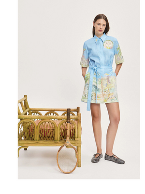 Anouk Mini Dress in Sky