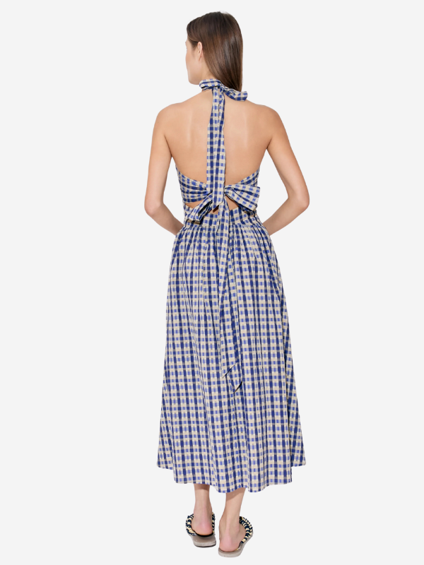 Halter in the Name of Love in Seersucker Navy Check