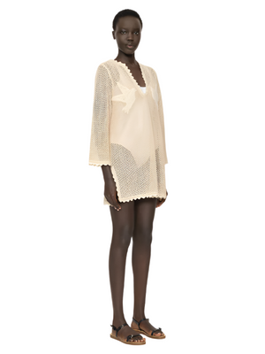 Sally Crochet CoverUp in Tan