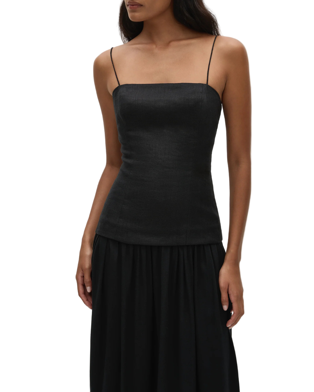 Lenise Maxi Dress in Black with a shirred back waist panel for extra comfort and style by FaithFull the Brand.